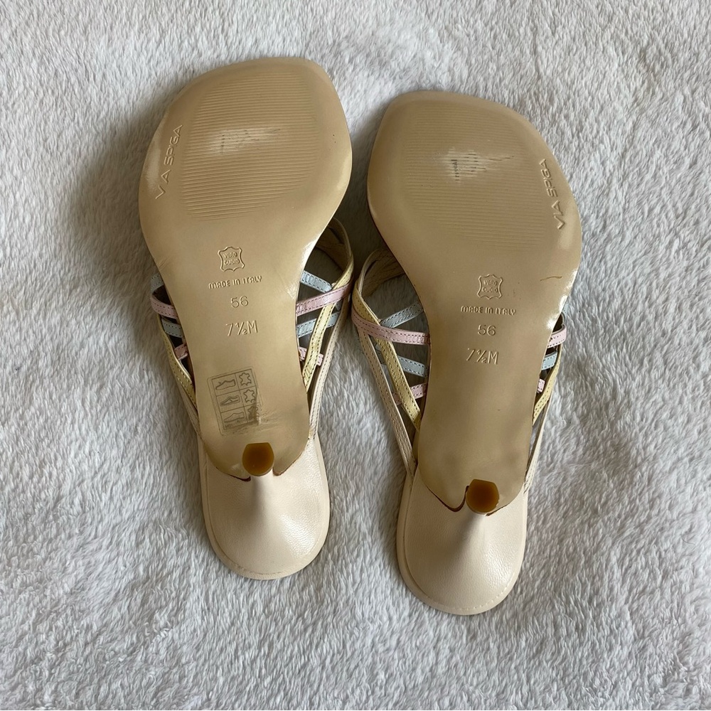 NEW Via Spiga Pastel Colors Kitten Heels Leather Sandals | 7 - Picture 7 of 11